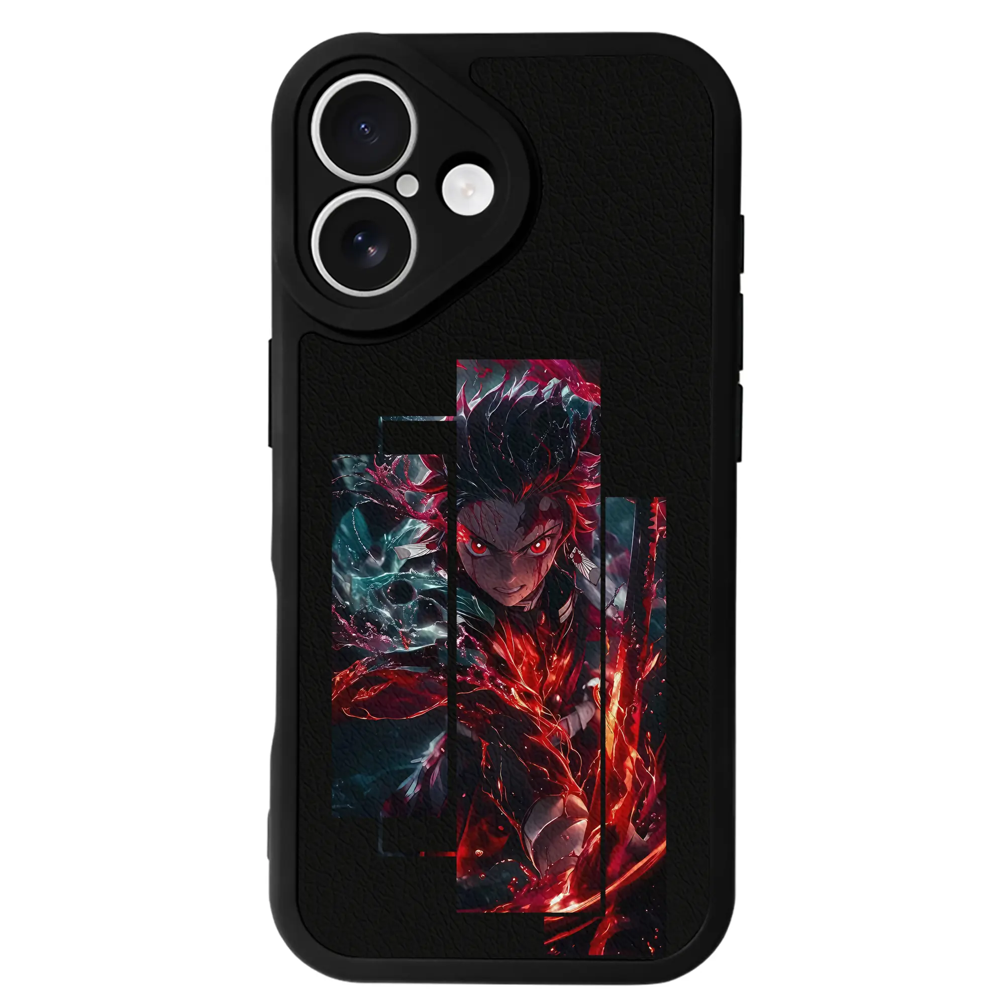 鬼滅の刃 グッズ,竈門 炭治郎 - IPhone 16シリーズ対応 ・ シリコンスマホケース ・ レザー調 ・ 高精度フィット ・ 耐衝撃 ・ ワイヤレス充電対応 ・ 精密カット